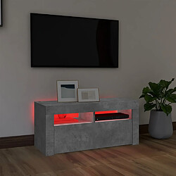 Acheter vidaXL Meuble TV avec lumières LED gris béton 90x35x40 cm