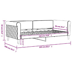 vidaXL Lit de repos sans matelas gris clair 90x190 cm velours pas cher