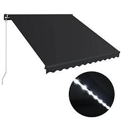 vidaXL Auvent manuel rétractable avec LED 350x250 cm Anthracite