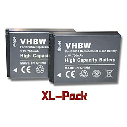 Lot de 2 batteries vhbw 700mAh pour appareil photo Samsung PL210, SH100, ST200, ST200F, WB210. Remplace batteries BP85a / BP-85a / IA-BP85a EA-BP85a