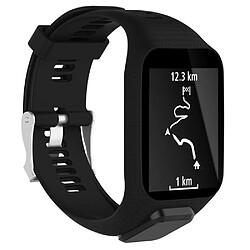 Bracelet en silicone souple noir pour votre TomTom Sport Runner 2/3