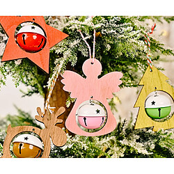 C102 4PCS Décorations de Noël Pendentifs d'arbre de Noël Bells Petits Pendentifs Accueil Scène Décorations Ornements de Noël