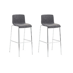 Non Lot de 2 tabourets de bar Hoover tissu 4 pieds structure chrome