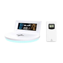 Avis Optex STATION METEO INT/EXT + CHARGEUR INDUCTION USB BLANC Horloge PRESSION ATMO-hygromètre +Sonde EXT