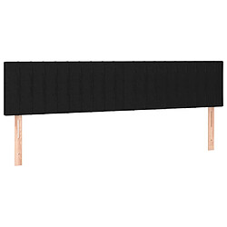 Maison Chic Lot de 2 Têtes de lit design pour chambre - Décoration de lit Noir 100x5x78/88 cm Tissu -MN53702