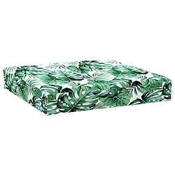 vidaXL Coussin de palette à motif de feuilles 60x60x10 cm tissu