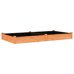 Maison Chic Jardinière,Lit surélevé de jardin - Bac à fleurs - pot de fleur doublure 240x120x25 cm bois massif sapin -GKD53657