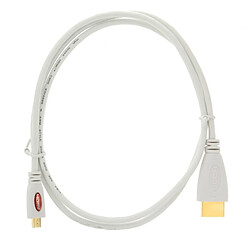 Wewoo Câble blanc Micro HDMI mâle à HDMI plaqué or, Version 1.4, Longueur: 1m