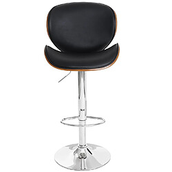 Mendler tabouret Foxrock, chaise de bar, bois courbé desgin rétro ~ aspect noix, noir