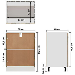 vidaXL Armoire de plancher Chêne fumé 60x46x81,5 cm Bois d'ingénierie pas cher