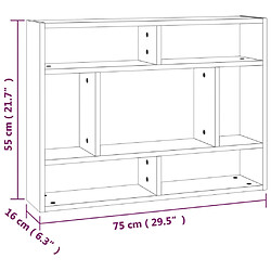 vidaXL Étagère murale Chêne marron 75x16x55 cm Bois d'ingénierie pas cher