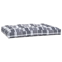 Avis vidaXL Coussins de palette lot de 2 motif à carreaux gris tissu