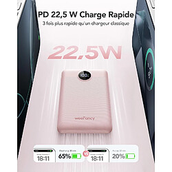 Acheter SANAG Batterie Externe 10000Mah, Power Bank Charge Rapide Pd 22.5W Avec Câbles Intégrés Usb C Sortie, Mince Légère Portable Chargeur Affichage Led, Universel Compatible Iphone/Samsung (Rose)