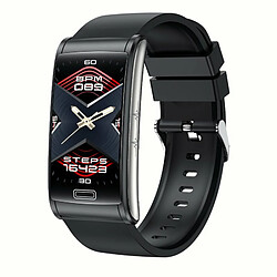 E600 Montre Intelligente Écran Tactile Glycémie Ecg Surveillance De L'Oxygène Sanguin Montre De Sport Étanche Silicone Noir