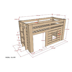 Avis Mes Lit cabane 90x200 cm en pin massif naturel