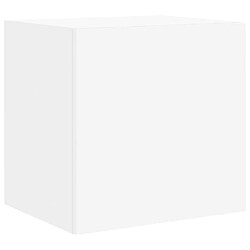 Avis Maison Chic Meuble TV mural, Banc TV avec lumières LED pour salon, Meuble de rangement blanc 40,5x35x40 cm -GKD53534