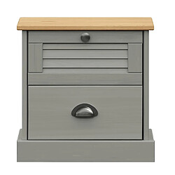 Maison Chic Table de chevet,Table de nuit,Table d'appoint pour salon VIGO gris 42x35x40 cm bois de pin massif -MN47112 pas cher