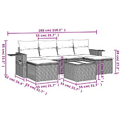 Avis vidaXL Salon de jardin avec coussins 7 pcs marron résine tressée