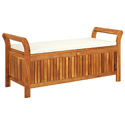 Maison Chic Banc de rangement | Meuble de rangement d'Entrée | Coffres d'Intérieur de jardin avec coussin 126 cm Bois d'acacia -MN79729