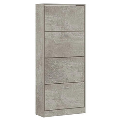 Avis Maison Chic Armoire à Chaussures Gris béton,Meuble de Rangement à Chaussures 63x24x147 cm Bois d'ingénierie -MN93381