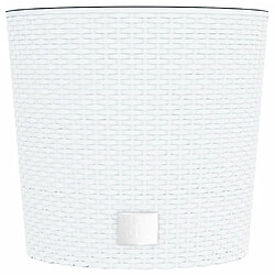 Avis vidaXL Jardinière et intérieur amovible blanc 15 /15,3 L rotin PP