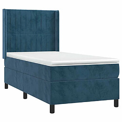 Avis Maison Chic Lit Adulte - Lit simple Lit à sommier tapissier avec matelas moelleux - Meuble de Chambre - Bleu foncé 90x200 cm -MN84429