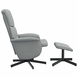 Maison Chic Fauteuil Relax pour salon, Fauteuil inclinable de massage et repose-pied gris clair tissu -GKD53456 pas cher