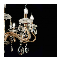 Ideal Lux Suspension Dorée en cristal NEGRESCO 10 ampoules