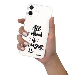 Coque iPhone 12 mini souple transparente All I Need Is Laugh Motif Ecriture Tendance Evetane pas cher