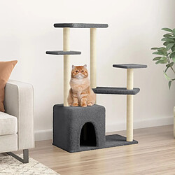 Arbre à chat avec griffoirs,niche pour chat en sisal gris foncé 107,5 cm -MN32377