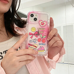 GUPBOO Étui pour iPhone11 Smudge hot girl style cerise personnalité étui pour téléphone portable transparent