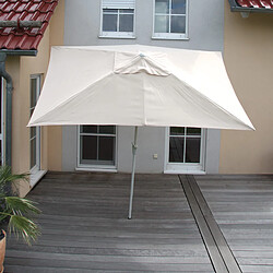 Mendler Parasol en aluminium N23, 2x3m, rectangulaire, inclinable, inoxydable ~ crème