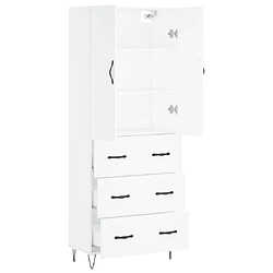 Avis vidaXL Buffet haut Blanc 69,5x34x180 cm Bois d'ingénierie