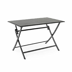 Mes Table de jardin pliante 110x70x71 cm en alu anthracite - BAIO