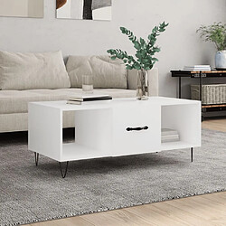 Maison Chic Table basse,Table Console Table d'appoint, Table pour salon blanc 102x50x40 cm bois d'ingénierie -MN47352