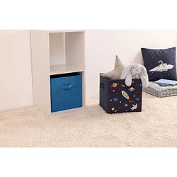 Atmosphera, Createur D'Interieur Lot de 2 boites de rangement Espace en tissu - 29x29x29cm - Bleu