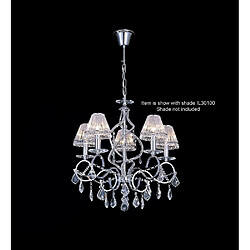 Luminaire Center Suspension Torino 5 Ampoules chrome poli/cristal