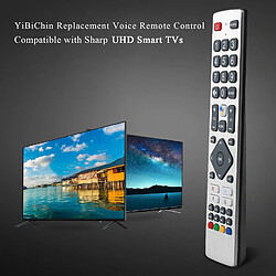 SANAG Telecommande Vocale Pour Sharp Uhd Tv Compatible Avec 40Bl2Ea 40Bl3Ea 40Bl4Ea 40Bl5Ea 50Bl2Ea 50Bl3Ea 50Bl4Ea 50Bl5Ea 55Bl2Ea Avec Netflix Pm Video Youtube Et Google Play Buttons