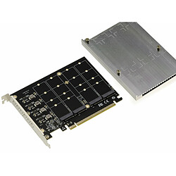 Acheter Kalea-Informatique Carte contrôleur PCIe 3.0 16x pour 4 SSD M.2 NVMe M Key avec radiateur aluminium