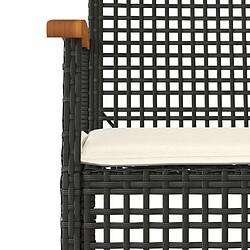 Acheter Maison Chic Ensemble à manger d'extérieur 7 pcs avec coussins,Salon de jardin,Mobilier de jardin Noir Résine tressée -GKD536564