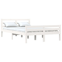 Avis Maison Chic Lit adulte - Lit simple Cadre de lit,Structure du lit Contemporain Blanc Bois massif 140x200 cm -MN94896