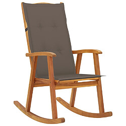 Maison Chic Chaise à bascule avec coussin | Fauteuil à bascule Rocking chairs Bois d'acacia massif -GKD95703