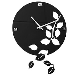 ICONIK INTERIOR Horloge murale Feuilles Noir