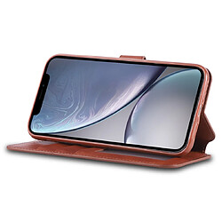 Wewoo Housse Coque Pour iPhone XR AZNS Texture du mollet Etui en cuir avec rabat magnétique horizontal support et fentes cartes et cadre photo Marron pas cher