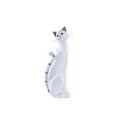 Figurine Décorative DKD Home Decor Blanc Résine Chat (9 x 9 x 24 cm)