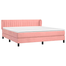 Avis Maison Chic Lit Adulte - Lit simple Lit à sommier tapissier avec matelas moelleux - Meuble de Chambre - Rose 180x200 cm Velours -MN81532