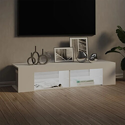 Avis Maison Chic Meubles TV avec lumières LED - Banc TV pour salon blanc 135x39x30 cm -MN54291