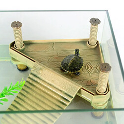 Universal Quai des tortues Plate-forme de bronzage flottante avec rampe Echelle Fresque Quai Reptiles Verre Troupe Habitat Décoration Amphibiens