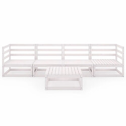 Avis Maison Chic Salon de jardin 5 pcs - Table et chaises d'extérieur - Mobilier/Meubles de jardin Moderne Blanc Bois de pin massif -MN93661