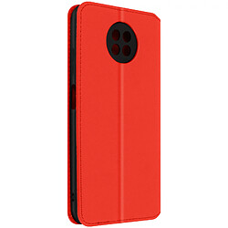 Avizar Housse Xiaomi Redmi Note 9T 5G Étui Folio Portefeuille Fonction Support Rouge